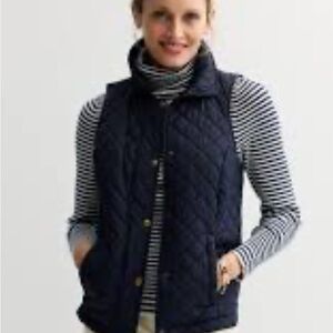 Women's Croft & Barrow® Quilted Snap Vest Size M Dark Blue
